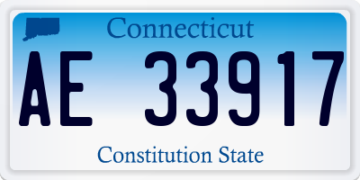 CT license plate AE33917