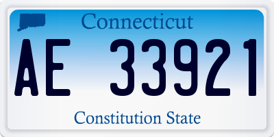 CT license plate AE33921