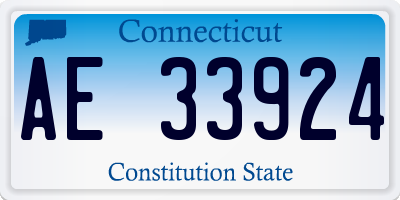 CT license plate AE33924