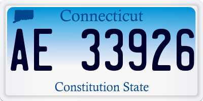 CT license plate AE33926
