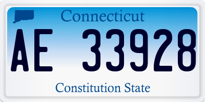 CT license plate AE33928