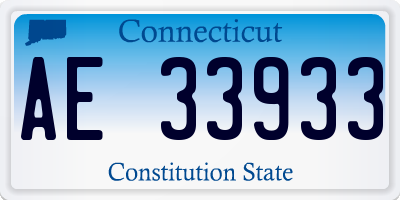 CT license plate AE33933