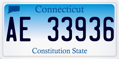 CT license plate AE33936