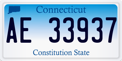 CT license plate AE33937