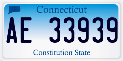 CT license plate AE33939