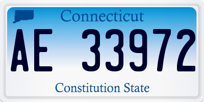 CT license plate AE33972
