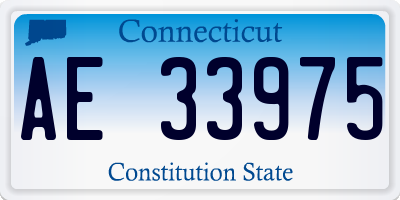 CT license plate AE33975