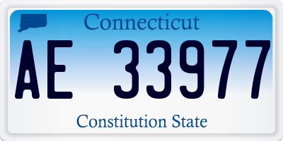 CT license plate AE33977
