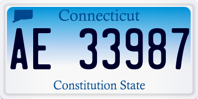 CT license plate AE33987