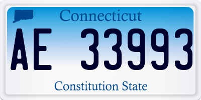 CT license plate AE33993