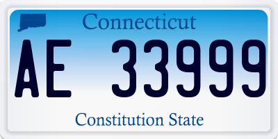 CT license plate AE33999
