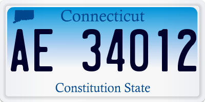 CT license plate AE34012
