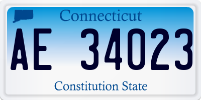 CT license plate AE34023
