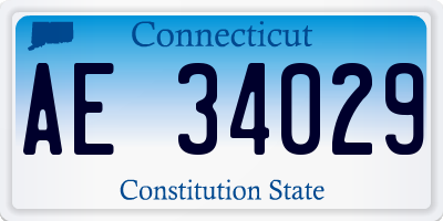 CT license plate AE34029