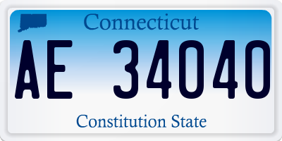 CT license plate AE34040