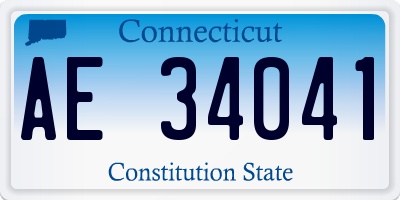 CT license plate AE34041
