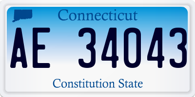 CT license plate AE34043