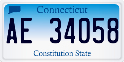 CT license plate AE34058