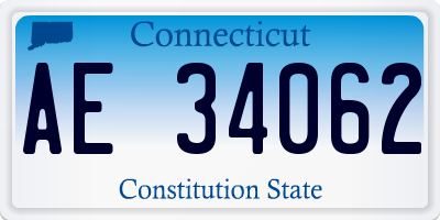 CT license plate AE34062
