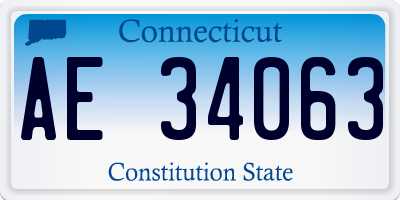 CT license plate AE34063