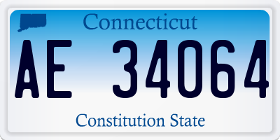 CT license plate AE34064