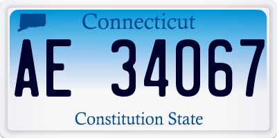 CT license plate AE34067