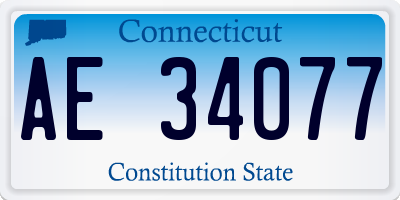 CT license plate AE34077