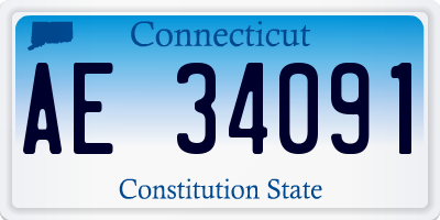 CT license plate AE34091