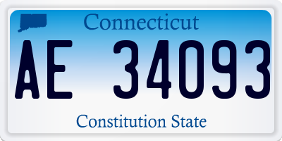 CT license plate AE34093
