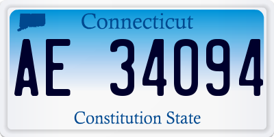 CT license plate AE34094