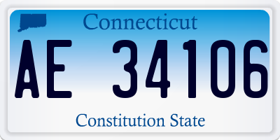 CT license plate AE34106