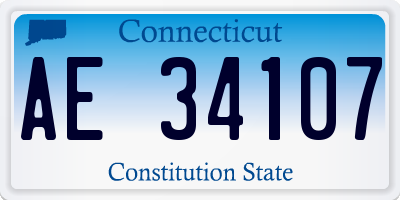 CT license plate AE34107