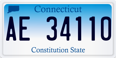 CT license plate AE34110