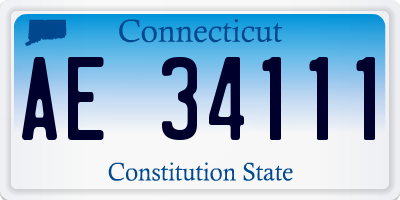 CT license plate AE34111