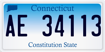CT license plate AE34113