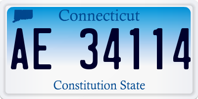 CT license plate AE34114