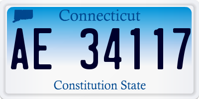 CT license plate AE34117