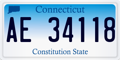 CT license plate AE34118