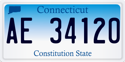 CT license plate AE34120