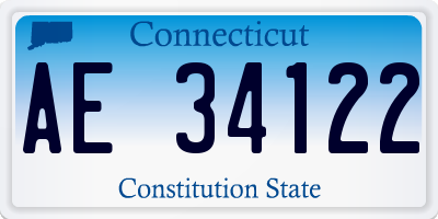 CT license plate AE34122