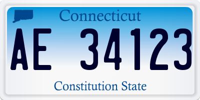 CT license plate AE34123