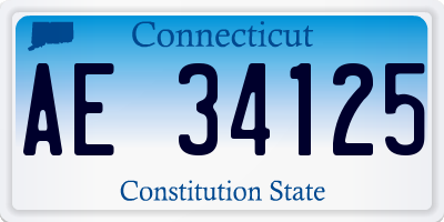 CT license plate AE34125