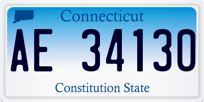 CT license plate AE34130