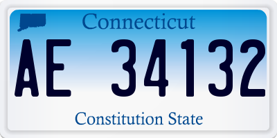 CT license plate AE34132