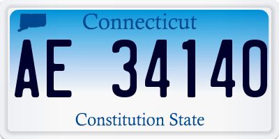 CT license plate AE34140