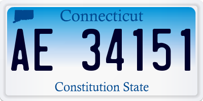 CT license plate AE34151