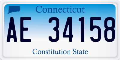 CT license plate AE34158