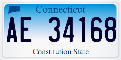 CT license plate AE34168