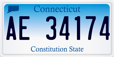 CT license plate AE34174