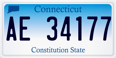 CT license plate AE34177